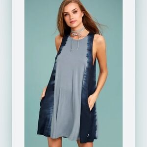 RVCA Sucker Puncher Blue Tie Dye Dress - Small